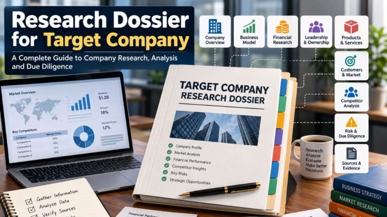 research dossier for target company